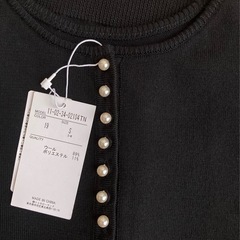 新品　ボールジィ　2way カーディガン　パール　バックボタン　S 黒　ニットの画像