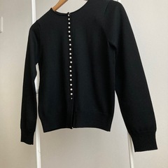 新品　ボールジィ　2way カーディガン　パール　バックボタン　S 黒　ニットの画像