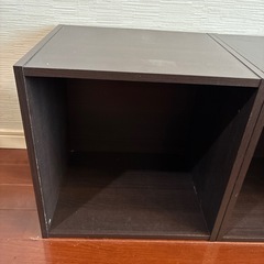 カラーボックス2個　ダーク ブラウン　木目の画像