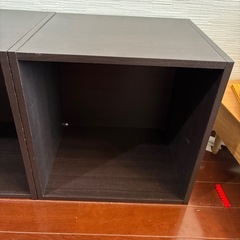 カラーボックス2個　ダーク ブラウン　木目の画像
