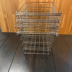 [美品/清掃済] 無印良品 ステンレスワイヤーバスケット 4点まとめ売り（3/29まで）の画像