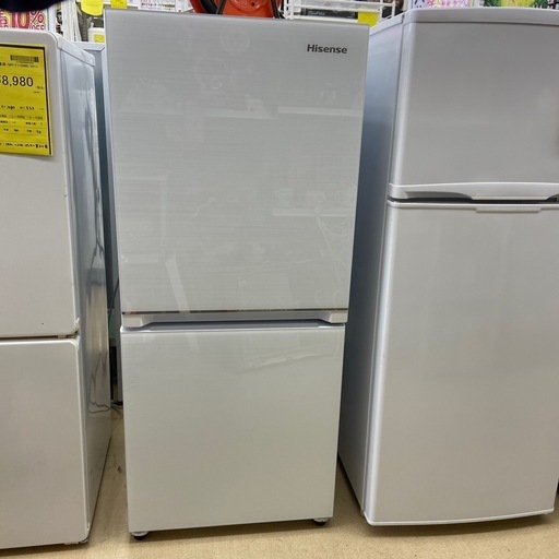 【ドリーム池田店】◎ジモティー割対象品◎ハイセンス Hisense 2ドア冷蔵庫 134L HR-G13B-W 2020年製【4619