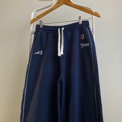 新品　ZARA ザラ　NFL アメフト　スウェット　パンツ　ネイビー　ロゴ　Mの画像
