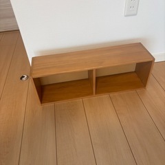 ナチュラルウッドの2段ラックの画像