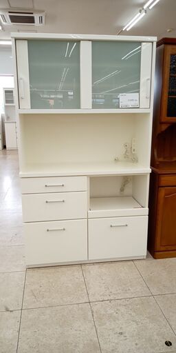★リユースのサカイ高崎店★TJ14887 ニトリファニチャー 食器棚 白 H180×D42×W105 クリーニング済み