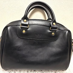 HERZ ミニボストンバック　黒レザー美品の画像