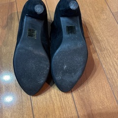 ブラック スエード 編み上げ　ハイヒールの画像