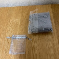 巾着袋　オーガンジー　ライトグレー　50枚の画像