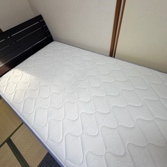 【最短引取歓迎】セミダブルベッド マットレス付き 高さ調整可の画像