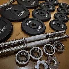 IROTEC 可変式ダンベル20kg×2個、新品EZバー付きの画像