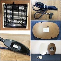 楕円形リビングこたつ コラムS105ダエン ホワイトウォッシュ美品 ヒーターユニットMS-303H 手元スイッチ遠赤外線ヒーター石英管300Wの画像