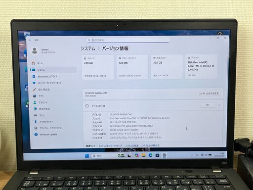 美品〉0303 Thinkpad X13 Gen2 16GB/256GB 第11世代 office2024 ノートパソコン