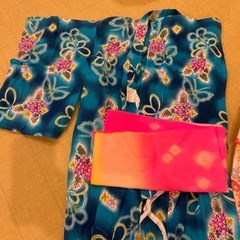 サンリオ　ウサハナ120センチ青浴衣3-4歳用
の画像