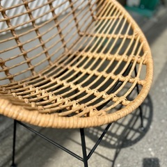 □ラタンチェア ダイニングチェア ラタン アイアン カフェチェア 北欧 韓国 ナチュラル 椅子 イス 食卓 chair rattanの画像