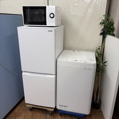 【🐤買取市場 6ヶ月保証】R646 ☀️2023年製の高年式♪ 生活家電3点セット SHARP / シャープ 冷蔵庫・洗濯機・電子レンジ ⭐動作確認済⭐クリーニング済の画像