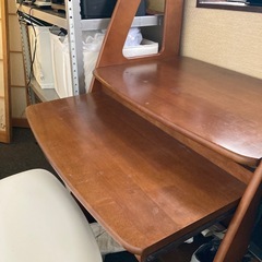 ナチュラル 木製ラック デスク パソコン台 収納付きの画像