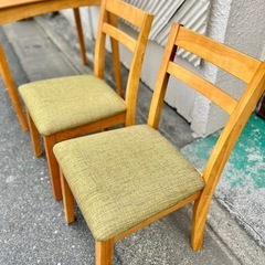 □ダイニング3点セット 75cm角テーブル チェア2脚 チェリー無垢 食卓セット 木製 ナチュラル ダイニングテーブルの画像