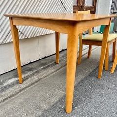 □ダイニング3点セット 75cm角テーブル チェア2脚 チェリー無垢 食卓セット 木製 ナチュラル ダイニングテーブルの画像