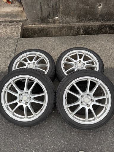 215/45R18 ミシュラン　スタッドレス　2018年製　溝あり　ブリヂストン18インチホイール