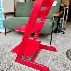 □STOKKE ストッケ TRIPP TRAPP トリップトラップ ベビーチェア キッズチェア レッド 赤 木製 ハイチェア 子供椅子の画像