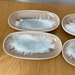 4点　セット　セラミルペ　ポルトガル　食器　オーバル　皿　器　ベージュ　希少の画像