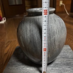 【天然石】大理石 花瓶 壺 台座セット（高さ約21cm）　刈の画像