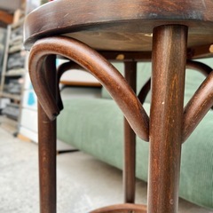 □ポーランド製 スツール 木製 ラウンドスツール ベントウッド 丸椅子 曲木 レトロ アンティーク ヴィンテージ stool side tableの画像
