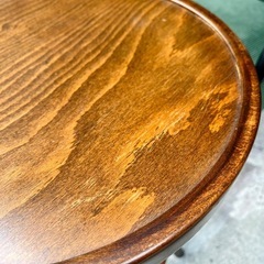 □ポーランド製 スツール 木製 ラウンドスツール ベントウッド 丸椅子 曲木 レトロ アンティーク ヴィンテージ stool side tableの画像