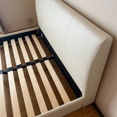 すのこダブルベッドフレーム（ホワイト）の画像