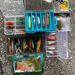 ルアー竿　リール　ワーム　ルアー　バック　フィッシュグリップの画像