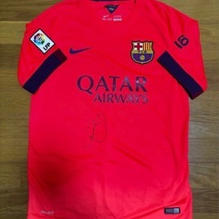 【美品】ネイマール サイン入りFC Barcelona オレンジ ユニフォームの画像