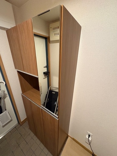 靴箱　玄関収納　75×180×35 ウォルナット　リバティ