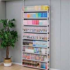 山善 本棚 突っ張り 61cmの画像