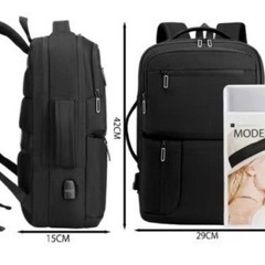 ＊新品＊ 3way ビジネスリュック 黒 大容量 15.6インチノートPC対応 USBポート付の画像