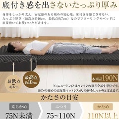 折りたたみマットレス シングル 三つ折り 高反発　10cm 190N 洗えるの画像