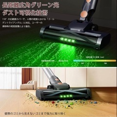 掃除機 コードレス75Kpa真の超強力吸引　最軽量2in1置くだけ充電55分稼働の画像