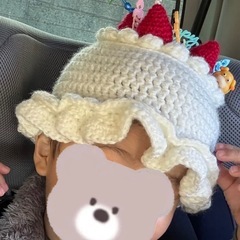 ハンドメイド🌸誕生日ケーキ帽子の画像