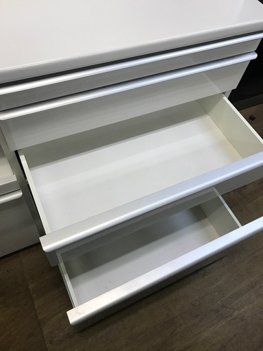 ジャングルジャングル貝塚店　松田家具　レンジボード　ホワイト　ソフトクローズ　大容量　収納力抜群　貝塚市　二色浜　リサイクルショップ