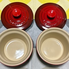 LE CREUSET ココット　ラムカン　 2個セット　S　チェリーレッド　赤の画像