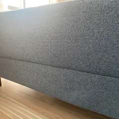 2人掛け青色パブリックソファー美品の画像