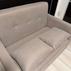 ソファ　2人掛け ソファベッド ピンクベージュの画像