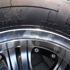 中古ホイール　タイヤ付き　265/70R15　4本　ワイトレ付きの画像