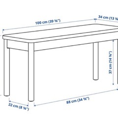 IKEA LISABO ダイニングテーブル＋ベンチセット 備品（終売ベンチ付き）の画像