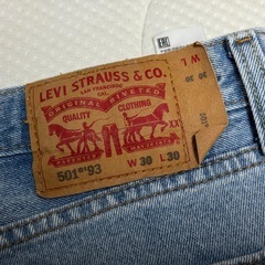 USA購入 Levi’s 501 ’93 ほぼ未使用 ダメージ加工 W30 L30の画像