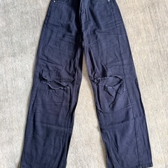 ワイドデニム　ダメージジーンズ　ハイウエストH&M の画像