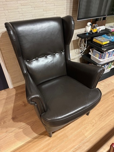 IKEA ストランドモン　レザーソファ　ブラック