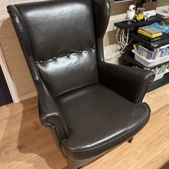 IKEA ストランドモン　レザーソファ　ブラックの画像