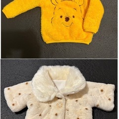 【非対面】ベビー服 キッズ服　まとめ売り 6点セット ディズニー UNIQLO　プーさん ミニー うさぎ くま　もこもこの画像