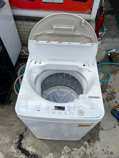 NO B946?福岡市内配送設置無料✨?全自動洗濯機 ベージュ系 ES-GE4E-C [洗濯4.5kg /簡易乾燥(送風機能) /上開