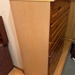 タンス　洋服箪笥　チェスト　収納　木　木製　６段　中古の画像